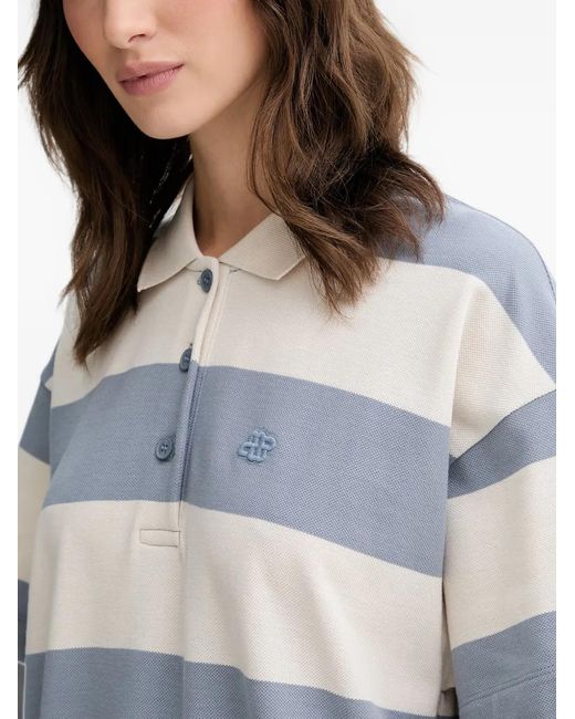 Munthe Gray Baelfire Striped Short-Sleeved Polo Shirt