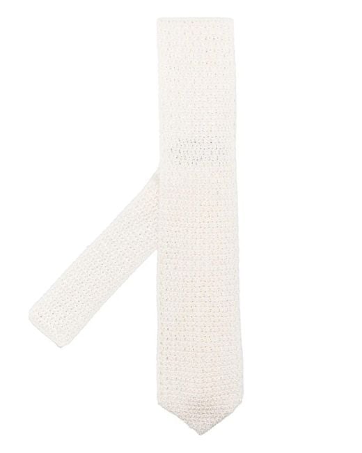 Tom Ford White Knitted Silk Tie for men