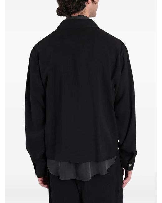 Grifoni Black Casual Zip-Up Collared Jacket for men