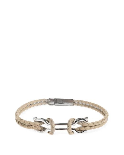 Ferragamo Metallic Gancini Braided Bracelet for men