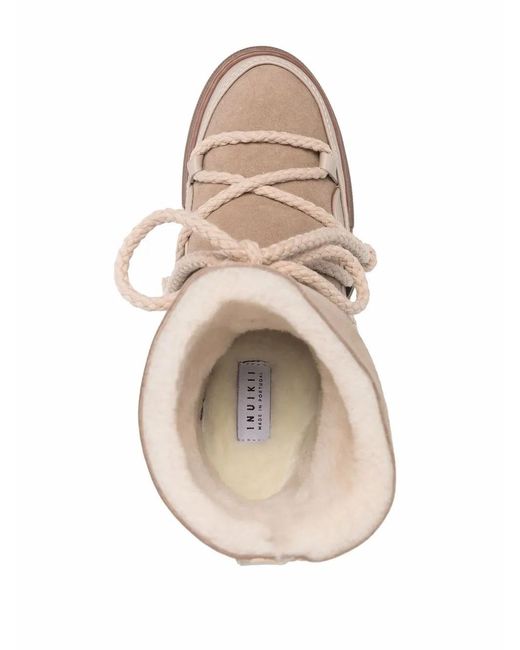 Inuikii Brown Lace-Up Shearling-Lined Boots