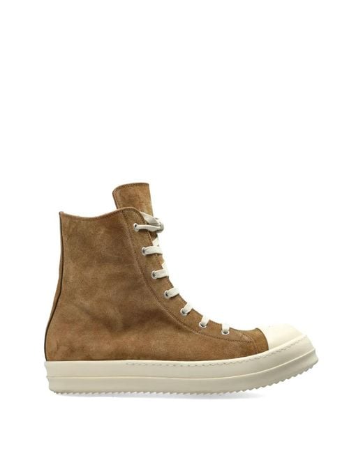 Rick Owens Brown Baskets Temple Zippées Et À Lacets for men