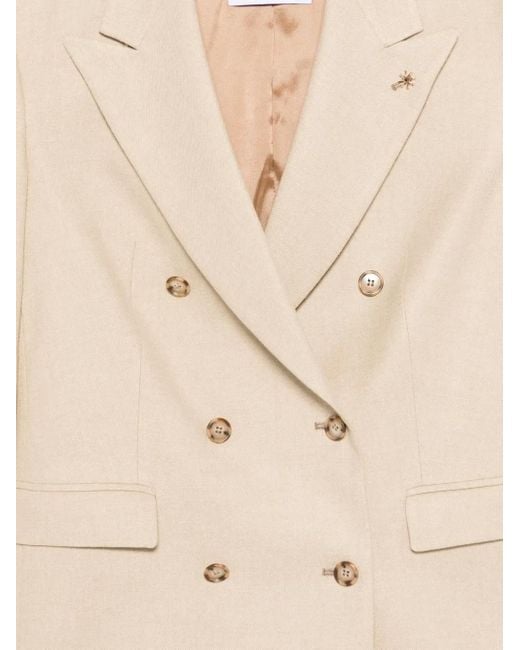 Manuel Ritz Natural Flannel Double-Breasted Blazer