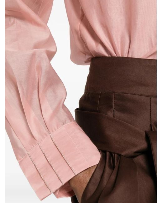 Peserico Pink Button-Fastening Long-Sleeve Shirt