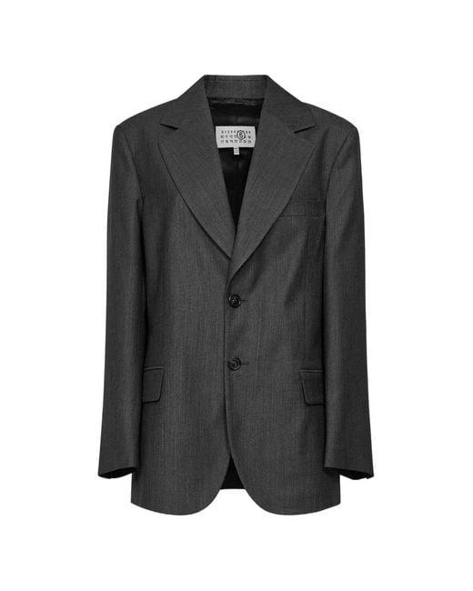MM6 by Maison Margiela Black Single-Breasted Oversized Blazer