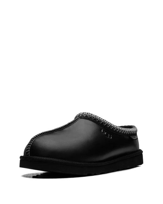 Ugg Black Tasman Leather Regenerate Slippers for men