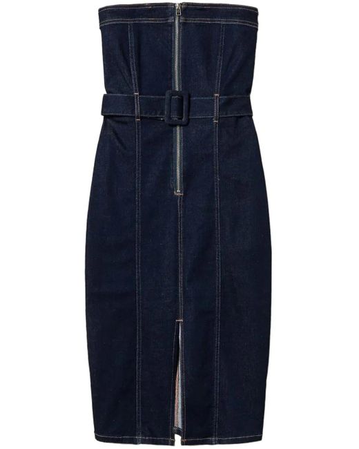 Twinset Blue Denim Bustier Dress