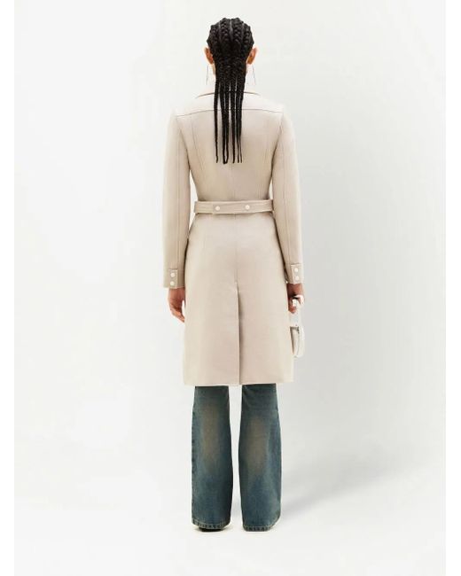 Courreges Natural Logo-Patch Trench Coat