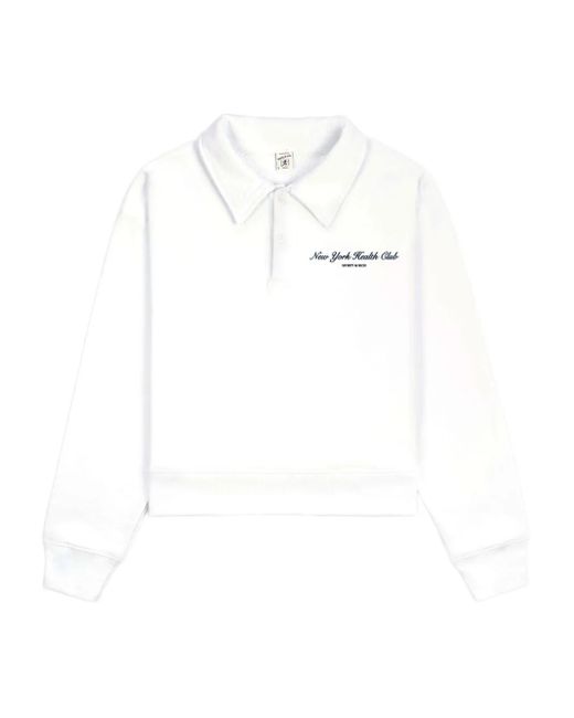 Sporty & Rich White Long-Sleeve Polo Shirt
