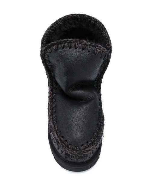 Mou Black Rhinestone-Logo Boots