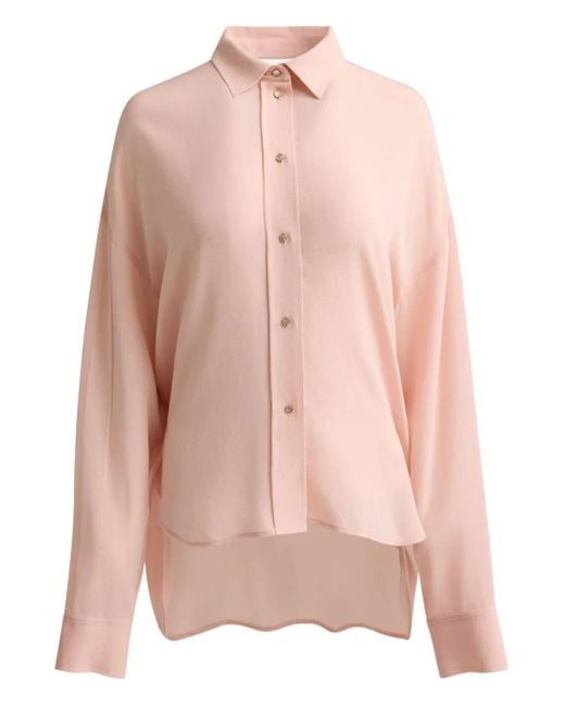 St. John Pink Sharon Long-Sleeves Blouse
