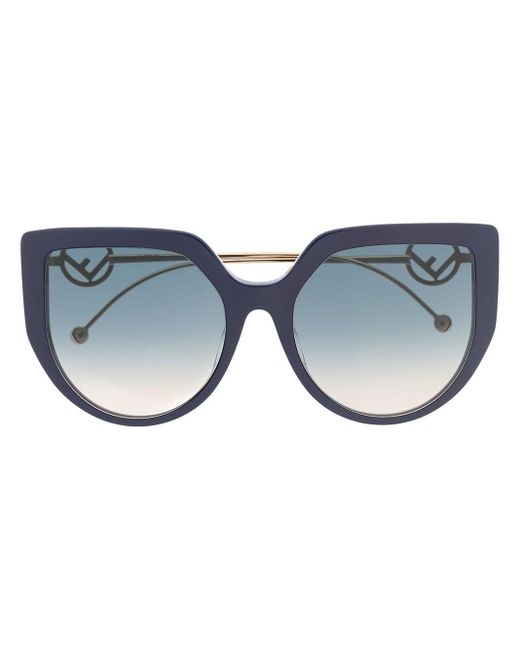 Fendi Blue Oversized Cat-eye Sunglasses