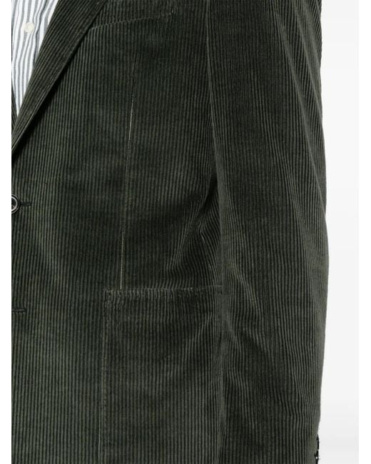 Canali Black Corduroy Single-Breasted Suit for men