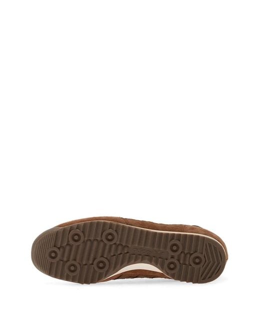 Adidas Brown Striped Logo-Detail Sneakers