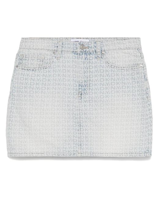 DKNY White Minirock mit Monogramm