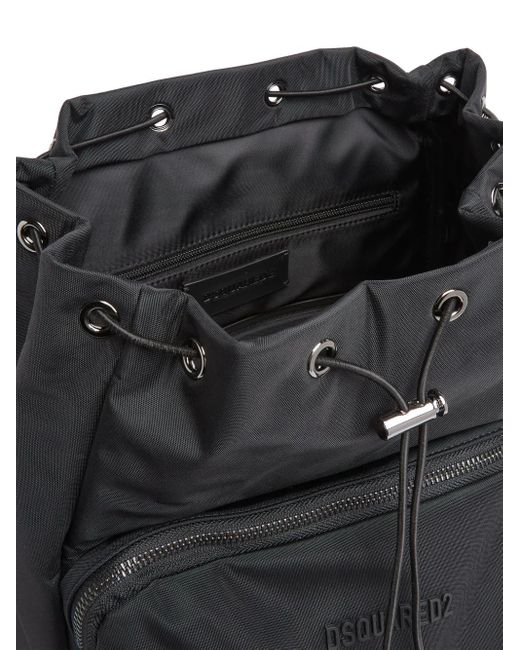 メンズ DSquared² ロゴエンボス バックパック Black