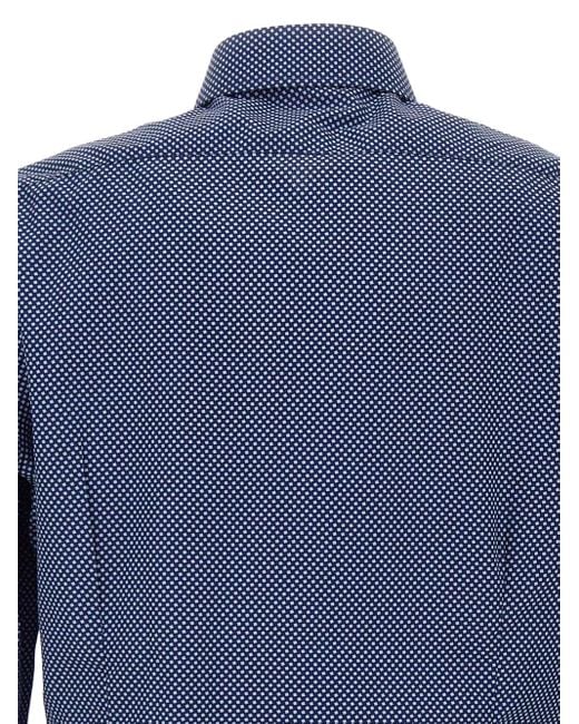 Camicia A Pois di Barba Napoli in Blue da Uomo