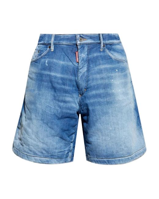 DSquared² Jeans-Shorts mit Farbklecks-Print in Blue für Herren