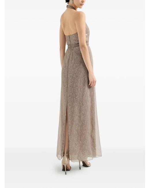 Brunello Cucinelli White Halterneck Embelished Maxi Dress