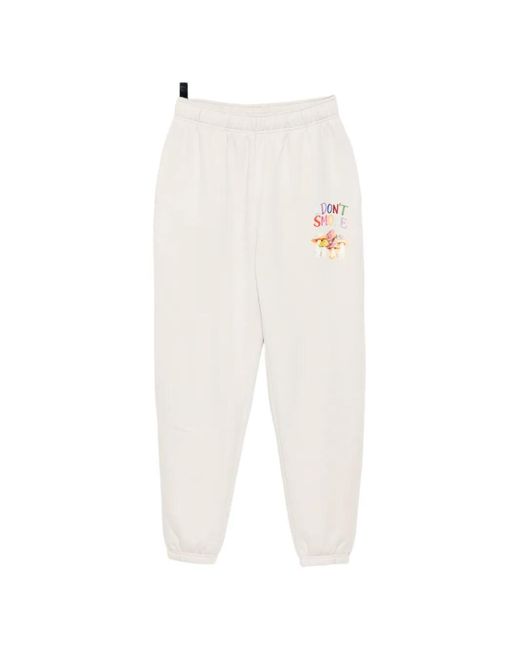 Melt White Graphic-Print Track Pants for men
