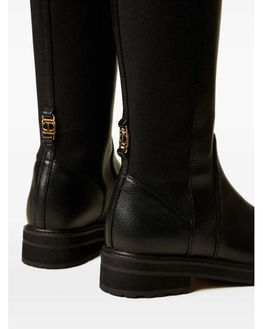Twinset Black Elastic-Back High Boots