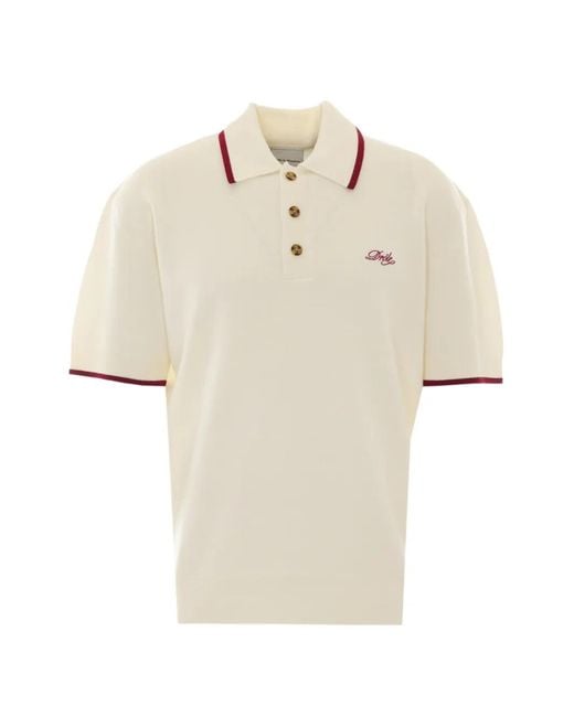 Drole de Monsieur White Embroidered-Logo Wool Polo Shirt for men
