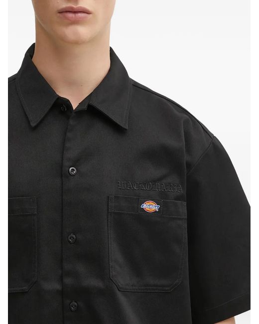 Wacko Maria Black Chemise Dickies À Patch Logo for men