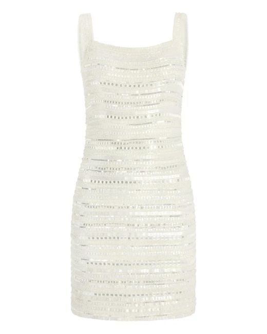 Jenny Packham White Gigi Beaded Mini Dress