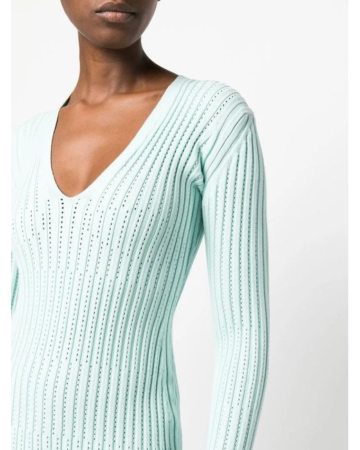Aeron Blue Knitted Long-Sleeve Dress