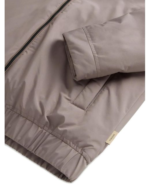 Woolrich Brown Quilted Bomber Jacket for men