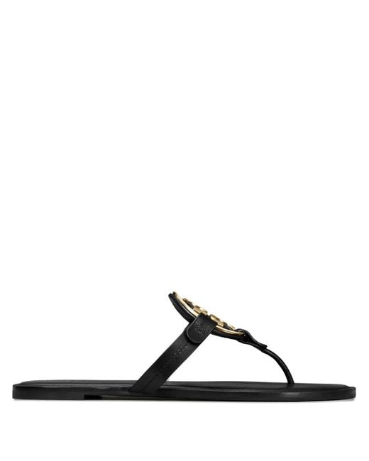 Tory Burch Black Metal Miller Sandals