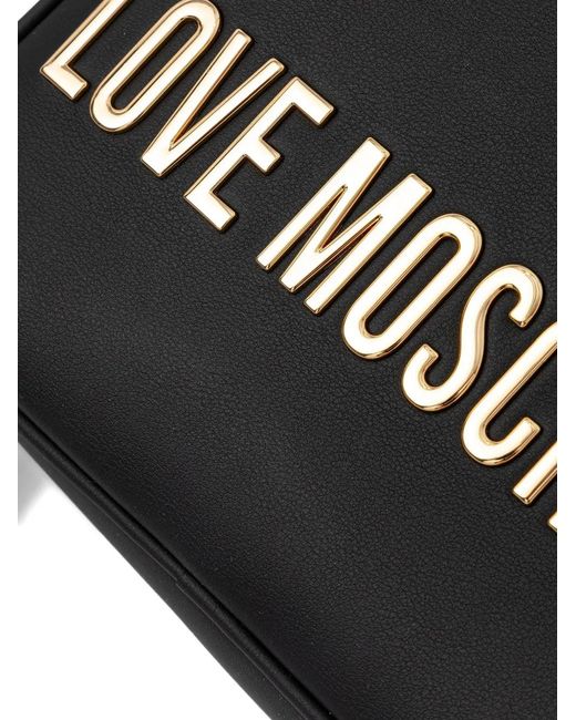 Love Moschino Black Logo-Lettering Backpack