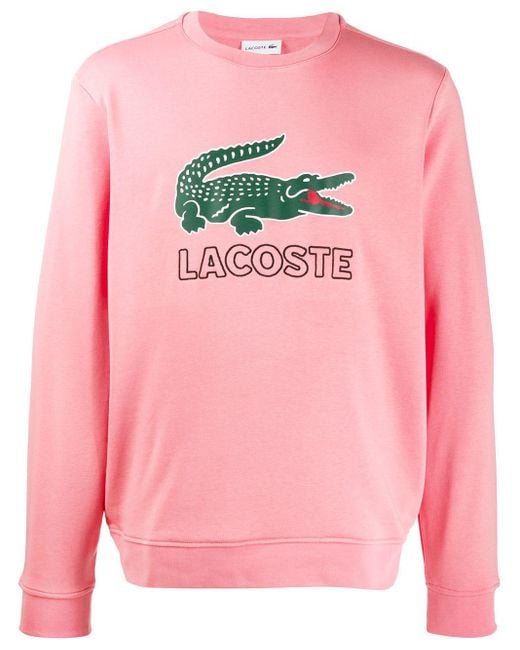 Lacoste Pink Printed Logo Sweatshirt for men
