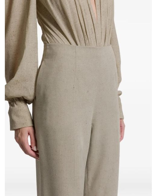 Alberta Ferretti Gray High-Waisted Trousers