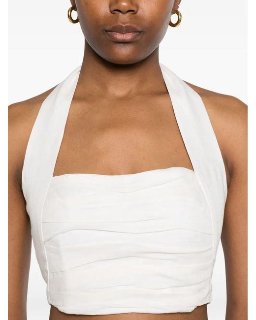 Cala De La Cruz White Fiji Crop Top
