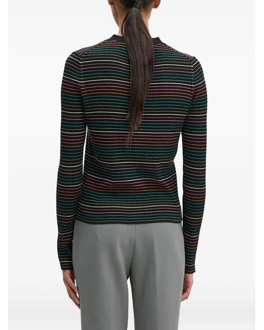 Paul Smith Black Striped Buttoned Cardigan
