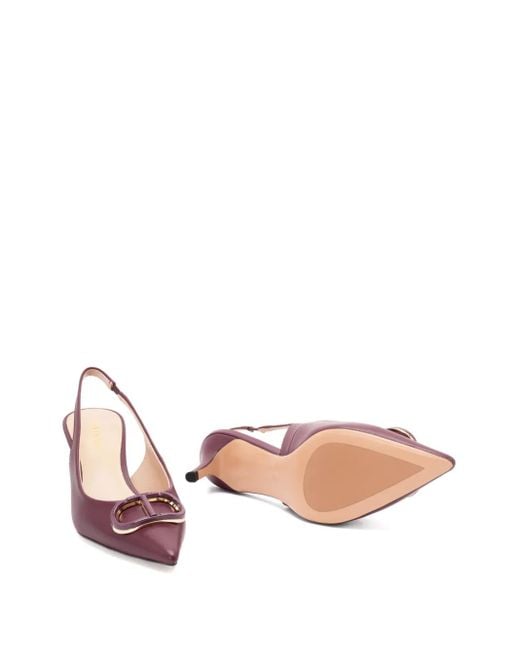 Twinset Pink 60Mm Slingback Leather Pumps