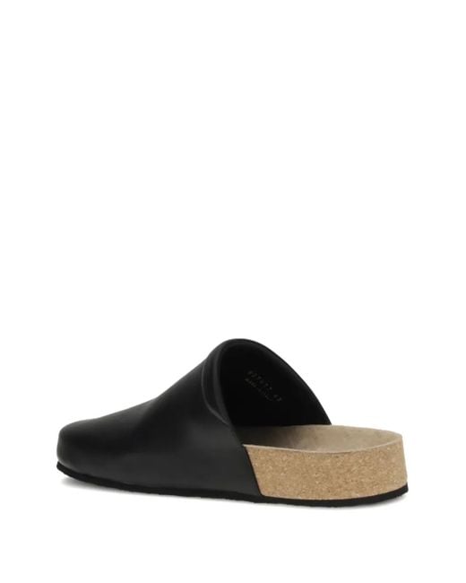 Balenciaga Black X Scholl Leather Slides for men