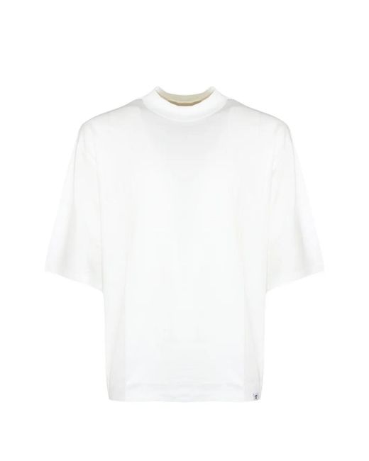 Woc White Funnel Neck T-Shirt for men