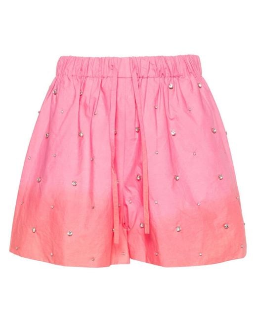 Sandro Pink Gem-embellished Ombré Shorts