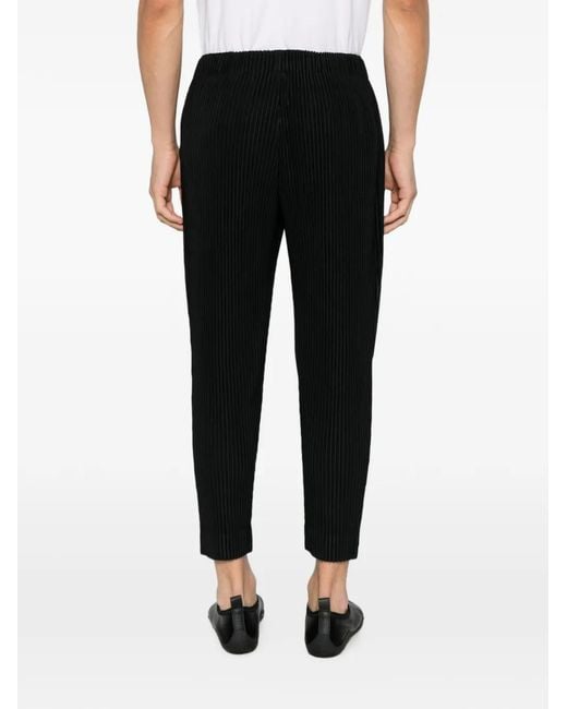 Homme Plissé Issey Miyake Black Pleated Trousers for men