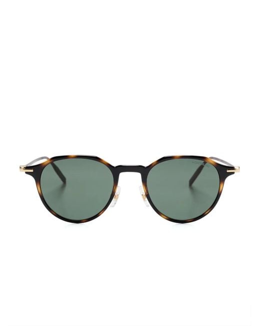 Montblanc Green Tortoiseshell-Effect Sunglasses for men