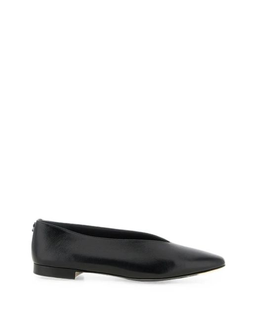 Jimmy Choo Black Margot Pointed-Toe Leather Ballet Flats