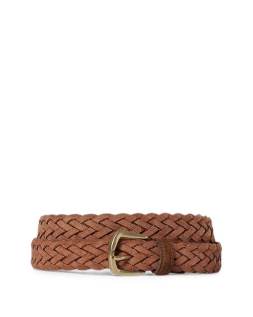 Brooksfield Brown Braided Suede Belt for men