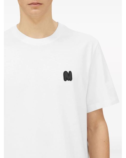 MSGM White Logo-Appliqué T-Shirt for men