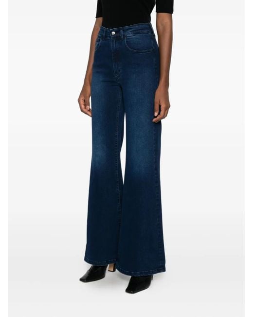 Lois Blue High-Waisted Flared Jeans