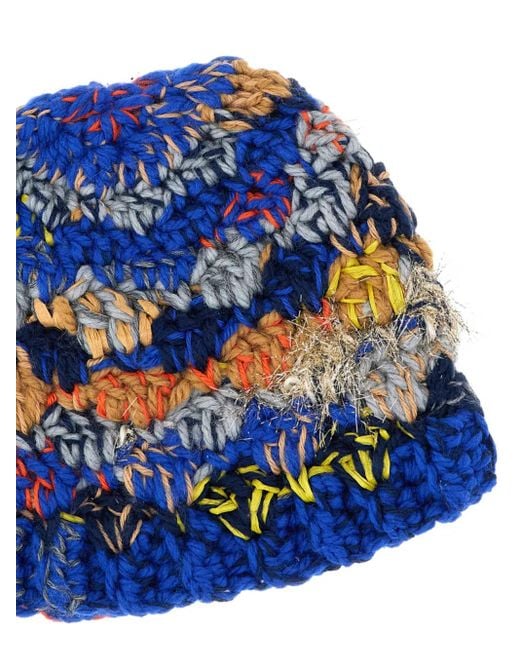Exquisite J Blue Striped Wool Beanie