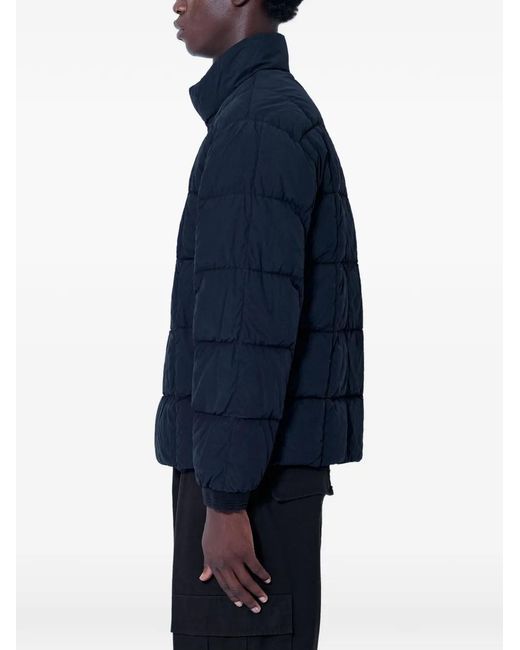 MOOS STUDIO Blue Quilted Padded Jacket for men