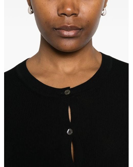 P.A.R.O.S.H. Black Ribbed Cardigan