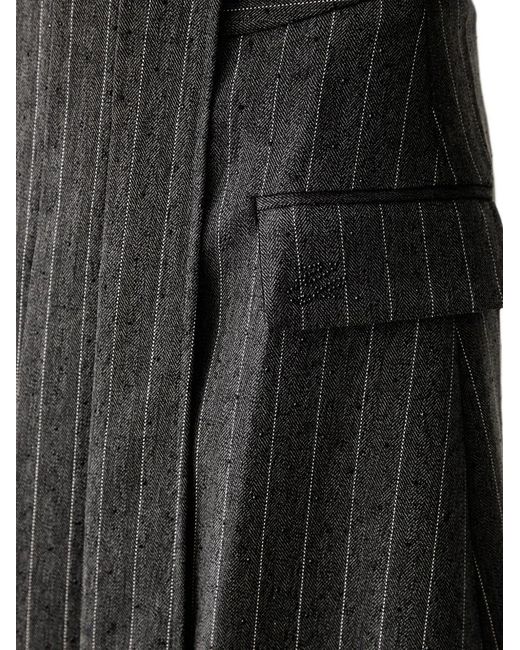 Karl Lagerfeld Black Pinstripe Asymmetric Skirt